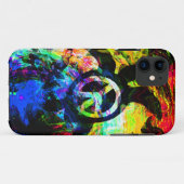 Coque iphone psychédélique de tortue de paix (Dos (Horizontal))