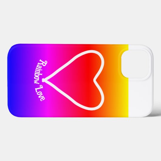 coque iphone Rainbow Love coloré (Verso (horizontal))