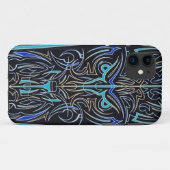 Coque iphone rayé de masque de Tiki (Dos (Horizontal))