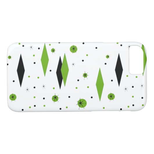Coque iphone Retro Green Diamonds & Starburts (Dos (Horizontal))