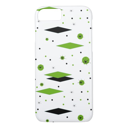 Coque iphone Retro Green Diamonds & Starburts (Dos)