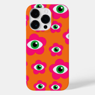 Coque iphone rétro orangé et rose des yeux
