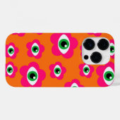Coque iphone rétro orangé et rose des yeux (Verso (horizontal))