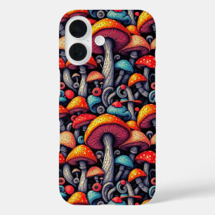 Coque iphone rétro Whimsy de champignons