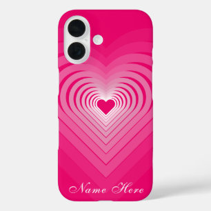 Coque iphone rose avec coeur et nom personnalisé T