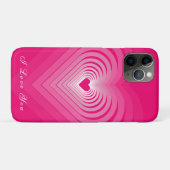 Coque iphone rose avec Coeurs et Texte - Je t'aime (Dos (Horizontal))