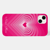Coque iphone rose avec Coeurs Personnalisé Votre n (Verso (horizontal))