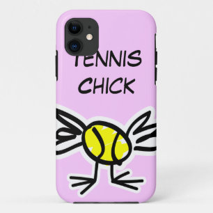 Coque iphone rose avec design de tennis