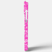 Coque iphone rose avec texte d'amour multilingue (Verso / Gauche)