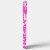Coque iphone rose avec texte d'amour multilingue (Verso / Droite)