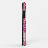 Coque iphone rose de photo de coeur de fausse (Dos/Droite)