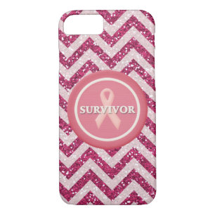 Coque iphone rose de ruban de rose de survivante