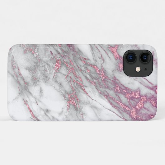 Coque iphone rose et de marbre (Dos (Horizontal))