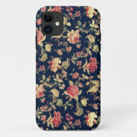 Coque iphone rose floral vintage élégant