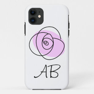 coque iphone rose Lilac 'Monogram'