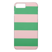 Coque iphone rose pâle et rayures vertes (Dos)