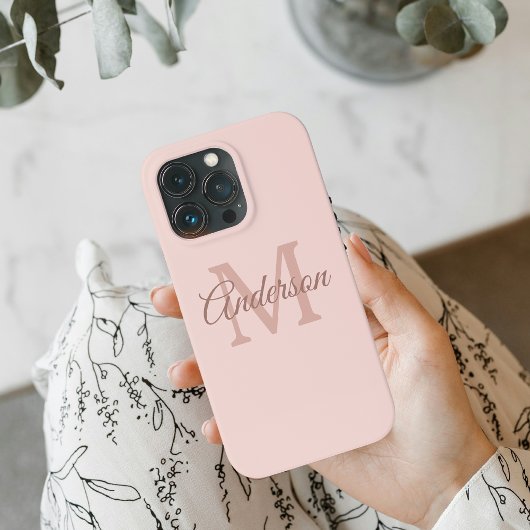 Coque iphone rose Pastel personnalisé | Monogramme