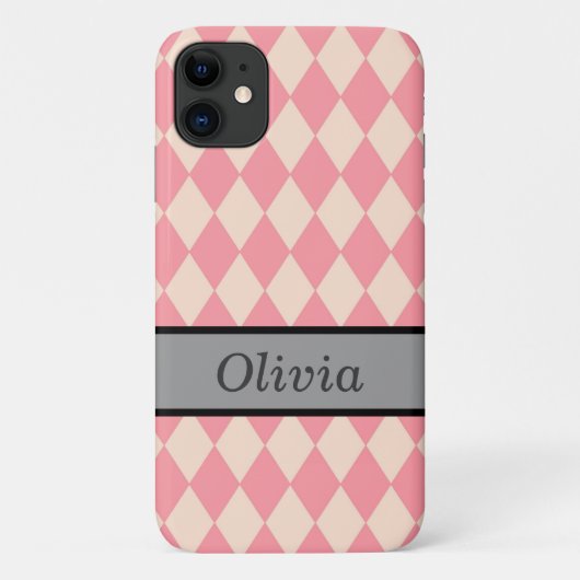 Coque iphone rose Personnalisé Pour Tous Les Modèl (Dos)
