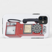 Coque iphone rouge antique de téléphone payant (Dos (Horizontal))