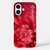 Coque iphone rouge chrysanthème personnalisé (Verso)