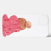 Coque iphone rouge de chandail de vacances/hiver (Verso (horizontal))