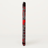 Coque iphone rouge et noir de Yin-Yang de fractale (Dos/Droite)