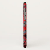 Coque iphone rouge et noir de Yin-Yang de fractale (Dos/Gauche)