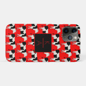 Coque iphone rouge Monogramme à la mode pour vache (Dos (Horizontal))