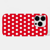 Coque iphone rouge Pois blanc - Couleurs personnal (Verso (horizontal))