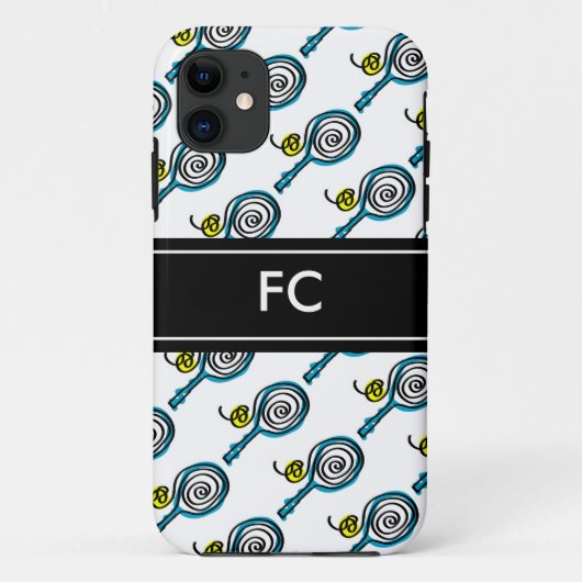 Coque iphone sportif avec motif de raquette de ten (Dos)