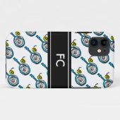 Coque iphone sportif avec motif de raquette de ten (Dos (Horizontal))