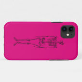 coque iphone squelette rose chaud (Dos (Horizontal))