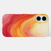 Coque iphone Sunset Swirl - Jaune, Rouge et Orange (Verso (horizontal))