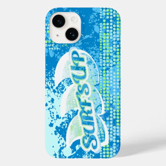 Coque iphone surf abstrait vert bleu (Verso)