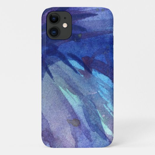 Coque iphone téléphonique bleu aquarelle (Dos)
