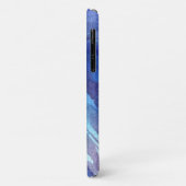 Coque iphone téléphonique bleu aquarelle (Dos/Gauche)
