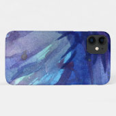 Coque iphone téléphonique bleu aquarelle (Dos (Horizontal))