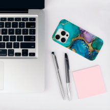 Coque iphone tendance chic Turquoise à rouleaux