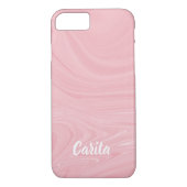 Coque iphone texturé en marbre rose (Dos)