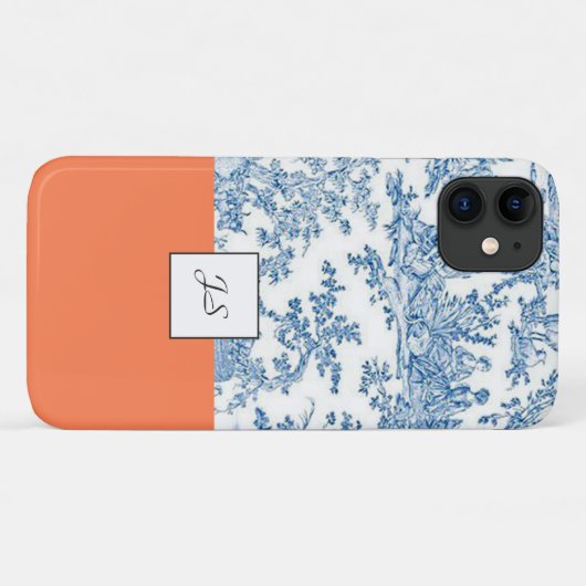 coque iphone - Toile de Jouy (Dos (Horizontal))