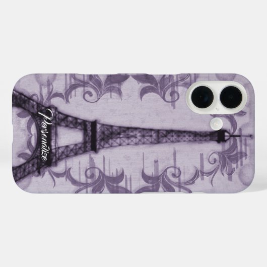 Coque iphone tour Lavender Eiffel (Verso (horizontal))