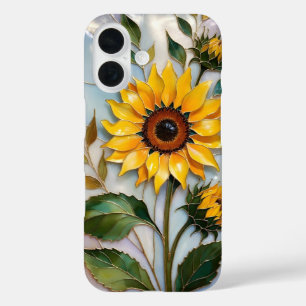Coque iPhone Tournesol Jaune Design Floral Lumineu