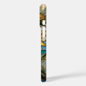 Coque iPhone Tournesol Vitrail Fleur Jaune (Verso / Gauche)