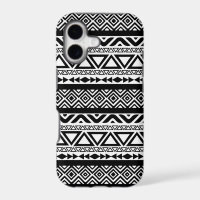 Coque iphone tribal aztèque blanc noir du motif 4