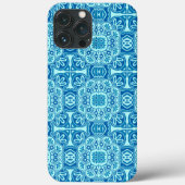 Coque iphone tribal bleu et turquoise (Verso)