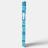 Coque iphone tribal bleu et turquoise (Verso / Droite)