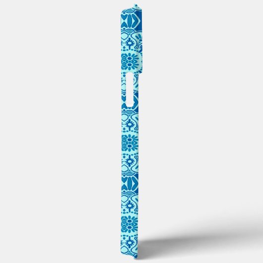 Coque iphone tribal bleu et turquoise (Verso / Droite)