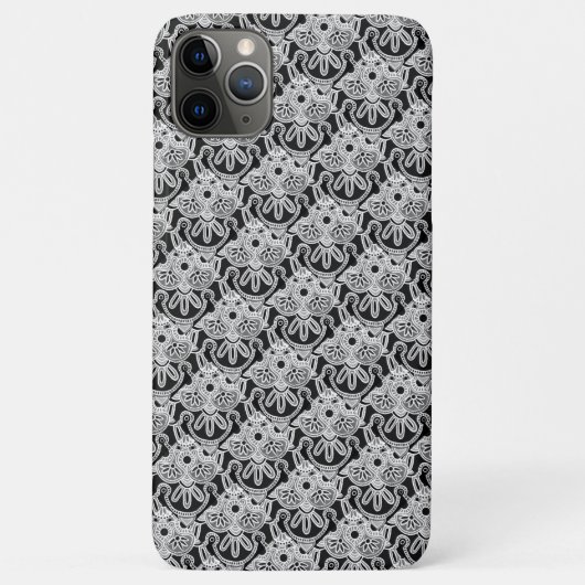 Coque iphone tribal noir, blanc et gris (Dos)