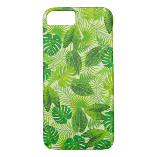Coque iphone tropical à feuilles de palme vertes