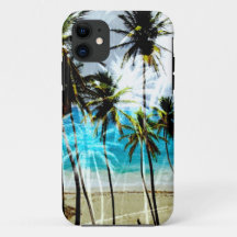 Coque iphone tropical de coutume d'océan de plage